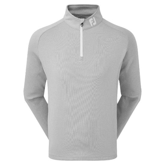 FootJoy Men's Chill-Out Heather Grey Golf Sweater Front View
