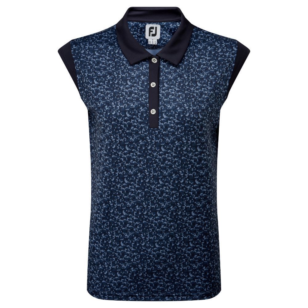 FootJoy Ladies Cap Sleeve Print Interlock Golf Polo Shirt