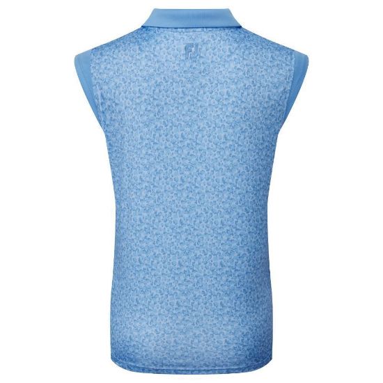 Picture of FootJoy Ladies Cap Sleeve Print Interlock Golf Polo Shirt