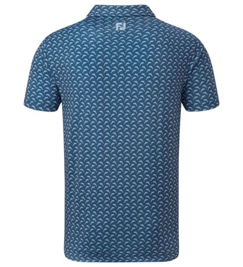 Picture of FootJoy Men's Leaping Dolphins Print Lisle Golf Polo Shirt