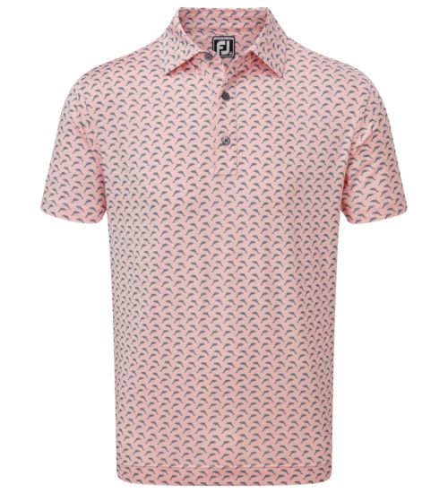 Picture of FootJoy Men's Leaping Dolphins Print Lisle Golf Polo Shirt