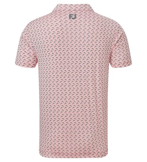Picture of FootJoy Men's Leaping Dolphins Print Lisle Golf Polo Shirt