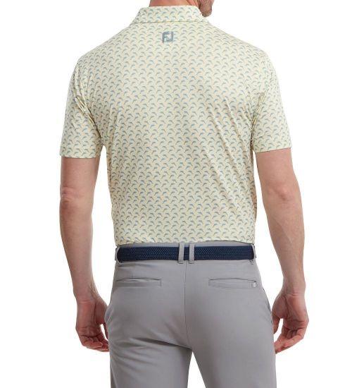 Picture of FootJoy Men's Leaping Dolphins Print Lisle Golf Polo Shirt