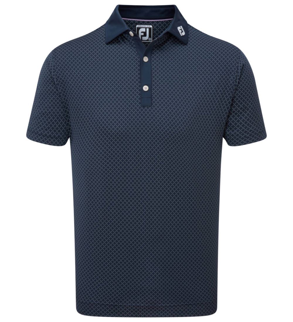FootJoy Men's Diamond Dot Print Lisle Golf Polo Shirt