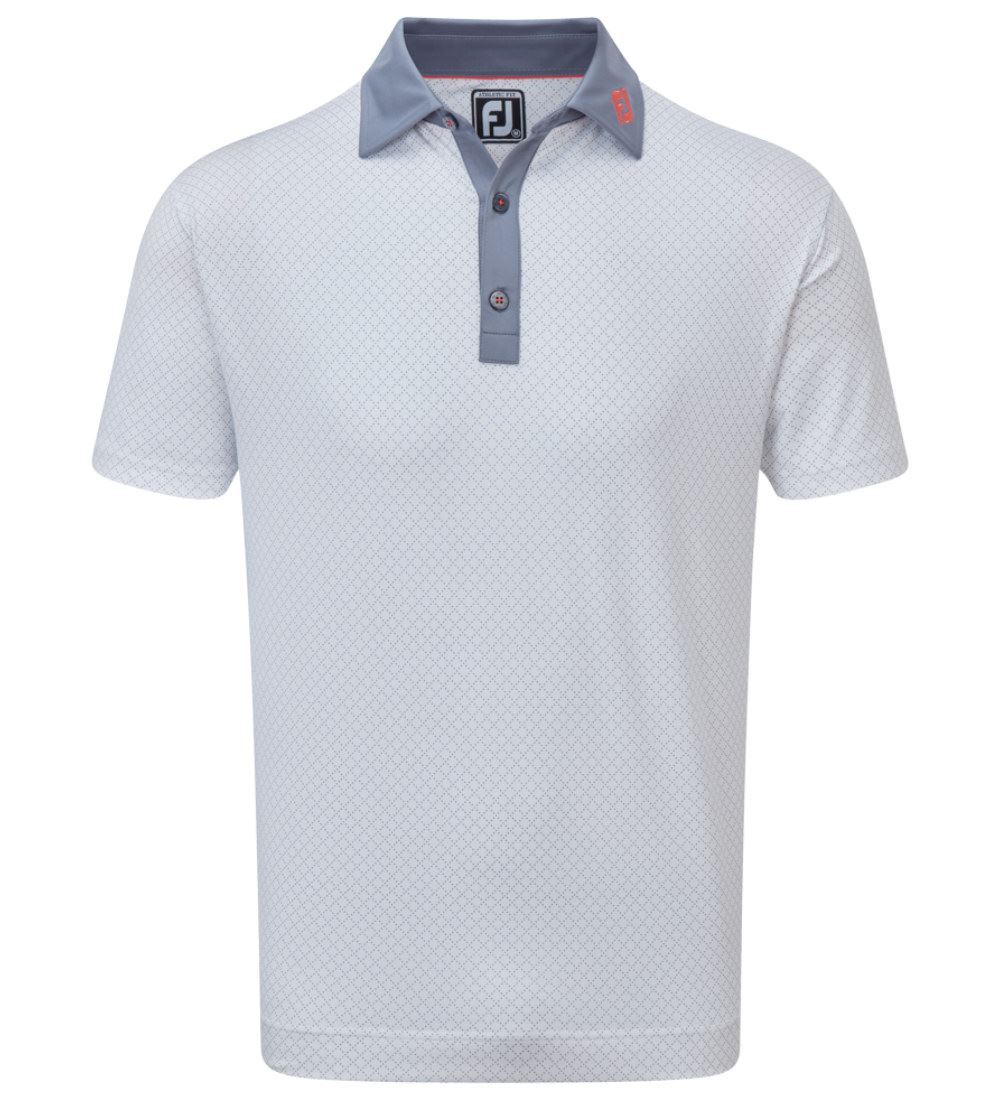 FootJoy Men's Diamond Dot Print Lisle Golf Polo Shirt