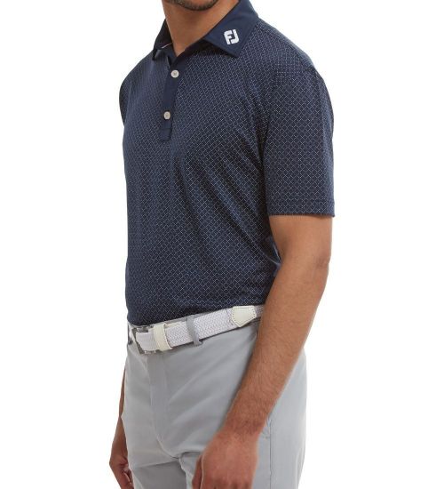 Picture of FootJoy Men's Diamond Dot Print Lisle Golf Polo Shirt
