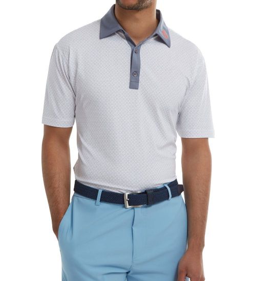 Picture of FootJoy Men's Diamond Dot Print Lisle Golf Polo Shirt