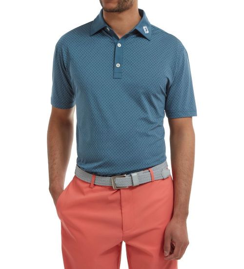 Picture of FootJoy Men's Diamond Dot Print Lisle Golf Polo Shirt