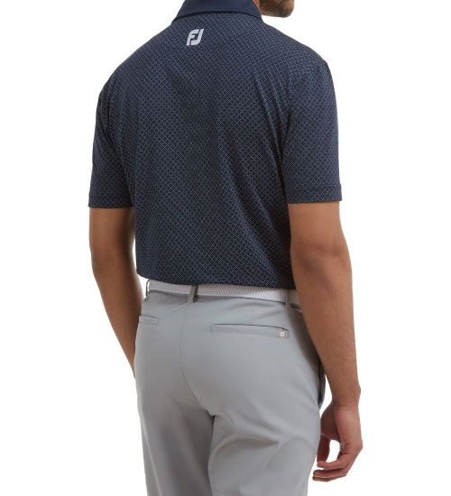 Picture of FootJoy Men's Diamond Dot Print Lisle Golf Polo Shirt
