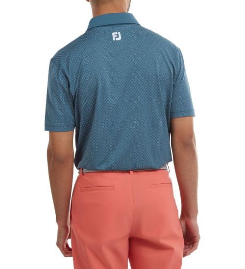 Picture of FootJoy Men's Diamond Dot Print Lisle Golf Polo Shirt