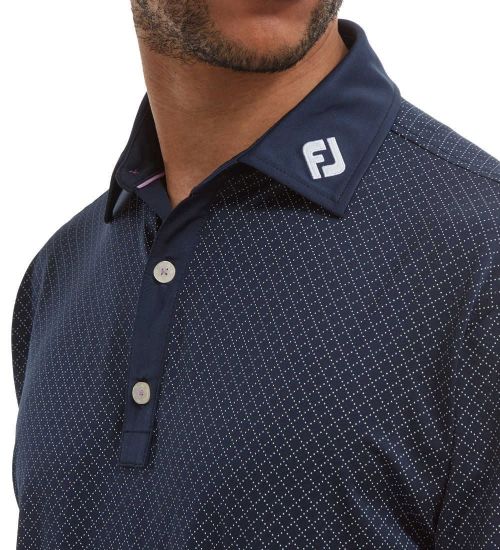 Picture of FootJoy Men's Diamond Dot Print Lisle Golf Polo Shirt