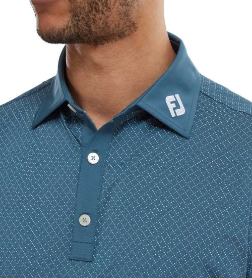 Picture of FootJoy Men's Diamond Dot Print Lisle Golf Polo Shirt