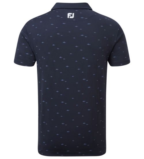 Picture of FootJoy Men's School of Fish Print Lisle Golf Polo Shirt