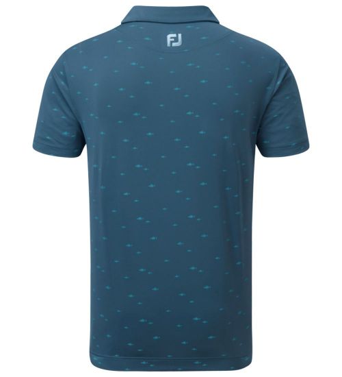 Picture of FootJoy Men's School of Fish Print Lisle Golf Polo Shirt
