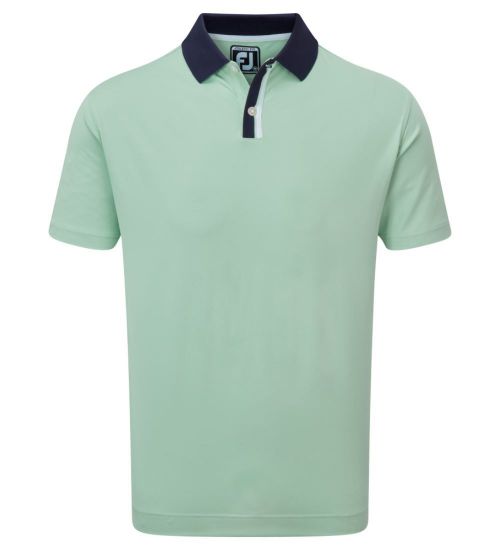 Picture of FootJoy Men's Solid Stripe Placket Pique Golf Polo Shirt