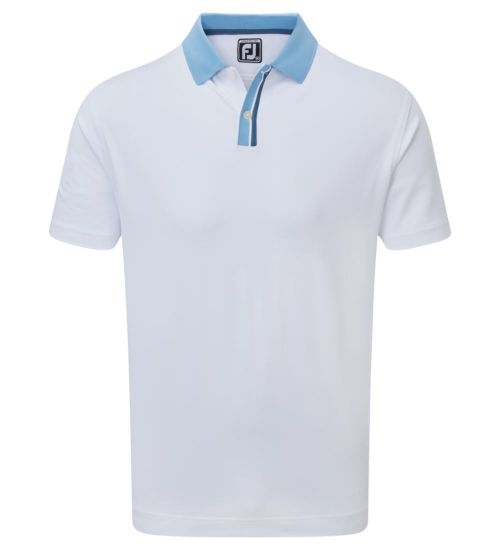 Picture of FootJoy Men's Solid Stripe Placket Pique Golf Polo Shirt
