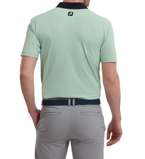 Picture of FootJoy Men's Solid Stripe Placket Pique Golf Polo Shirt