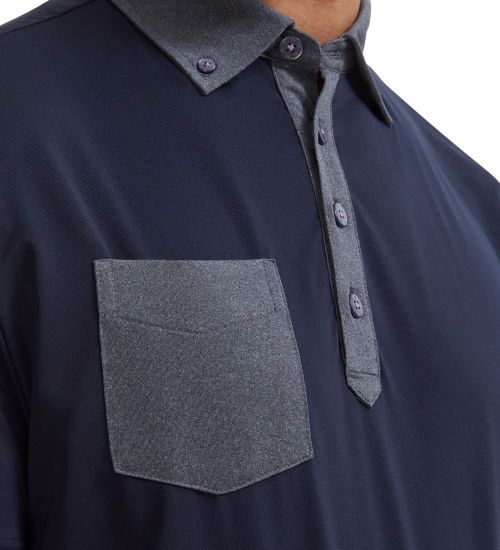 Picture of FootJoy Men's Tonal Trim Lisle Golf Polo Shirt