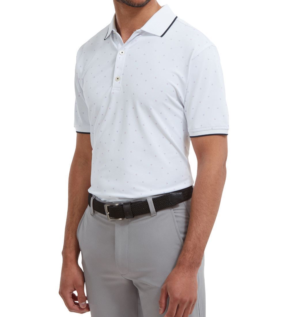 FootJoy Men's Pique Push Play Print Golf Polo Shirt