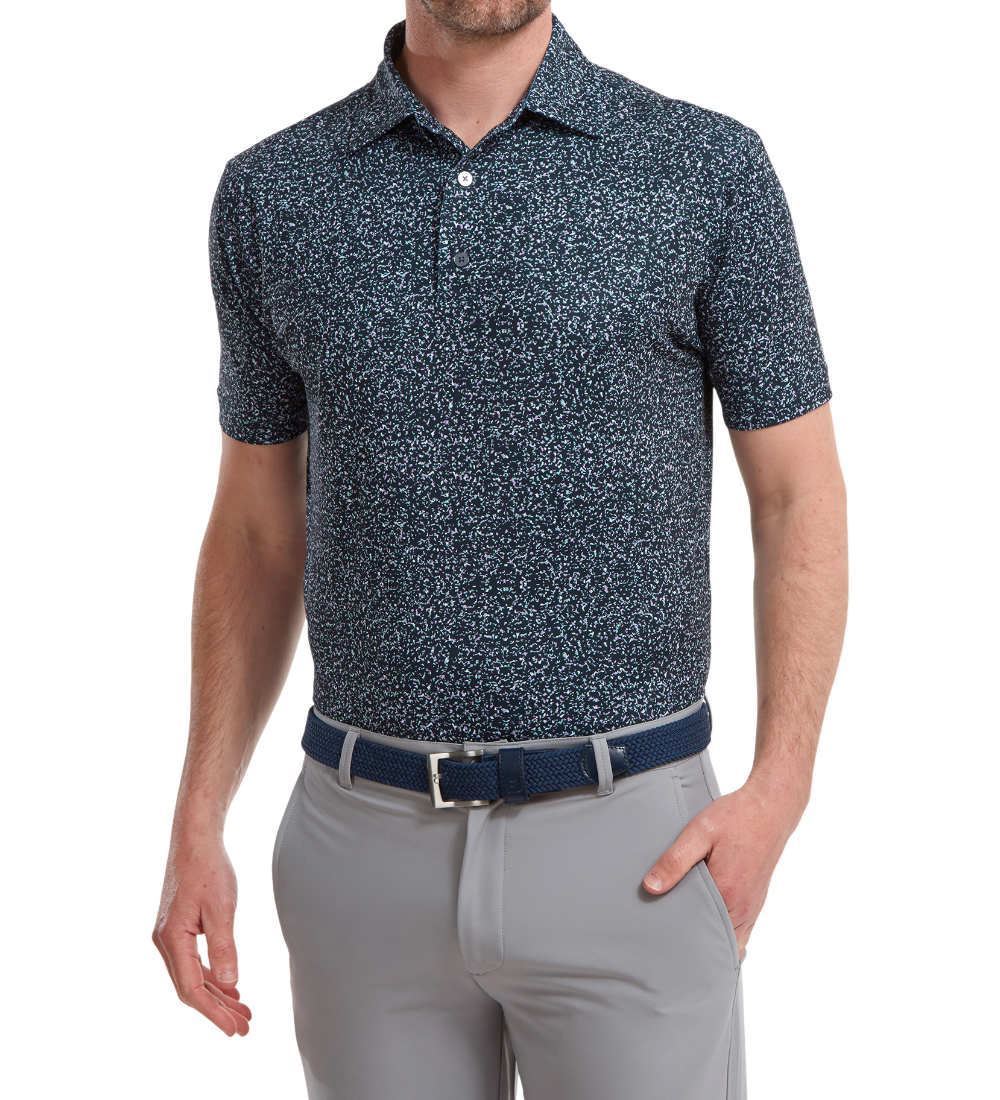 FootJoy Men's Lisle Granite Print Golf Polo Shirt