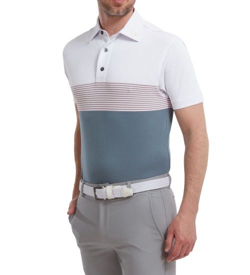Picture of FootJoy Men's Colour Block Pique Golf Polo Shirt