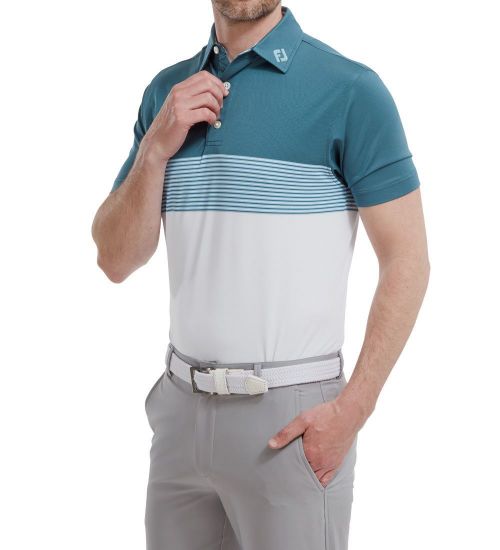 Picture of FootJoy Men's Colour Block Pique Golf Polo Shirt