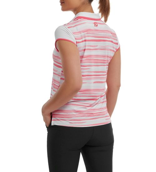 Picture of FootJoy Ladies Cap Sleeve Colour Block Golf Polo Shirt