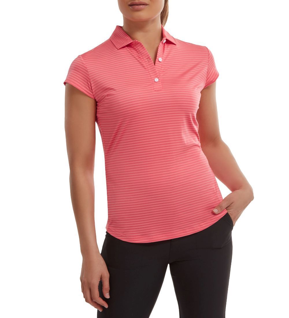 FootJoy Ladies Tonal Stripe Lisle Golf Polo Shirt