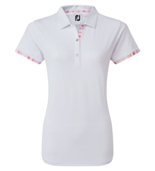 Picture of FootJoy Ladies Watercolour Trim Pique Golf Polo Shirt
