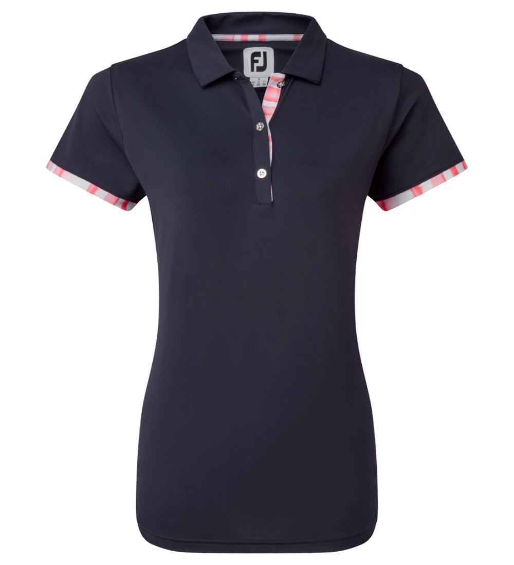 FootJoy Ladies Watercolour Trim Pique Golf Polo Shirt