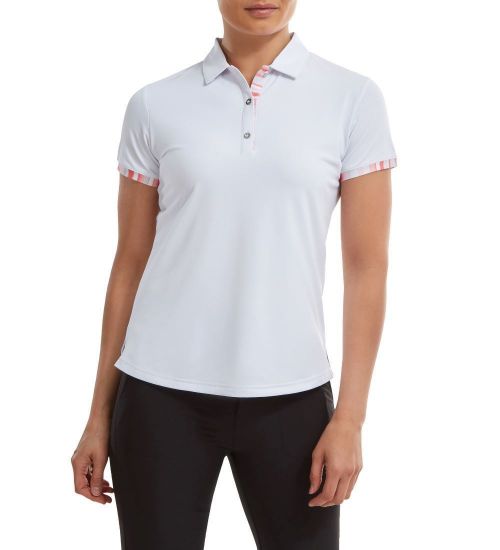 Picture of FootJoy Ladies Watercolour Trim Pique Golf Polo Shirt