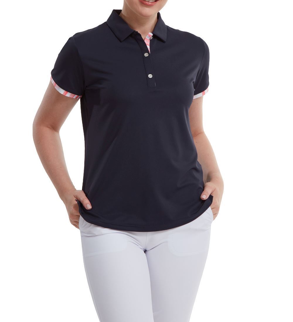 FootJoy Ladies Watercolour Trim Pique Golf Polo Shirt