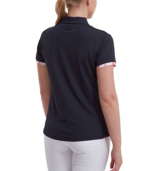 Picture of FootJoy Ladies Watercolour Trim Pique Golf Polo Shirt