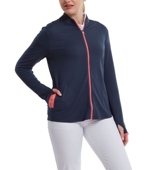 Picture of FootJoy Ladies Jersey Tonal Stripe Golf Midlayer