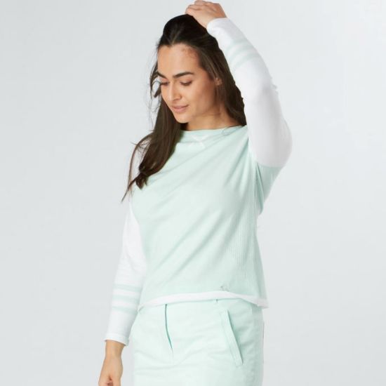 Picture of Swing Out Sister Isabella Golf Sweater - Neon Mint/White