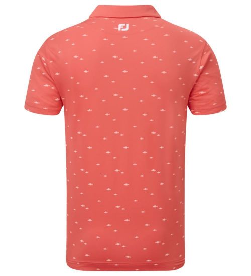 Picture of FootJoy Men's School of Fish Print Lisle Golf Polo Shirt