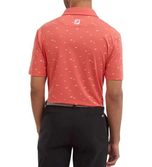 Picture of FootJoy Men's School of Fish Print Lisle Golf Polo Shirt