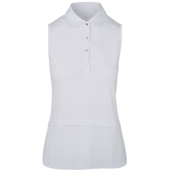 Picture of Swing Out Sister Ladies Amelie Sleeveless Golf Polo Shirt - White