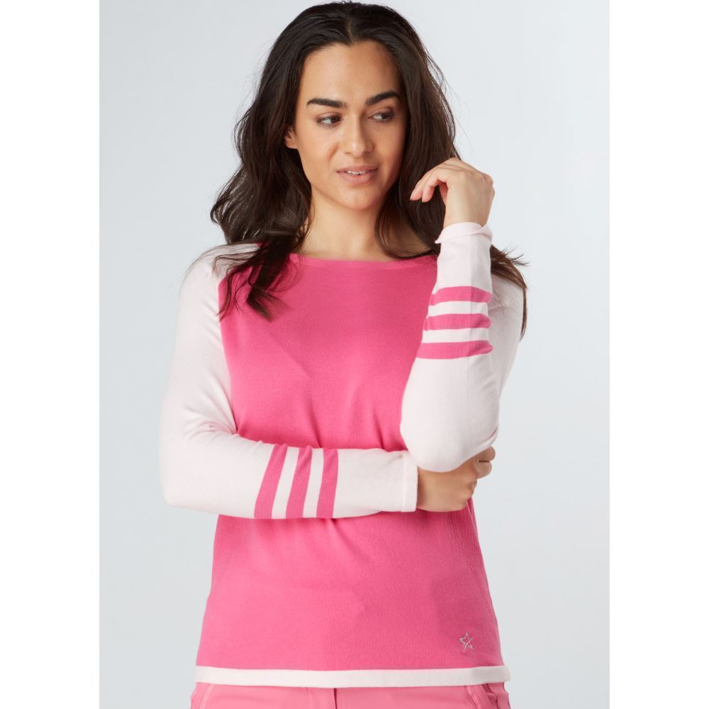 Swing Out Sister Isabella Golf Sweater - Pink Glo/Cherry Blossom