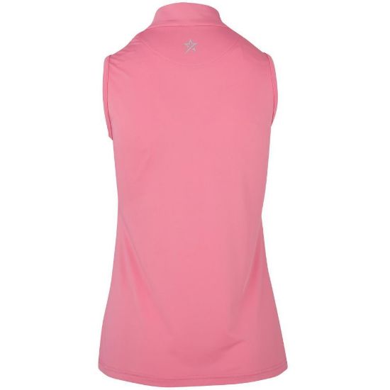 Picture of Swing Out Sister Therese Block Sleeveless Golf Polo Shirt - Pink Glo