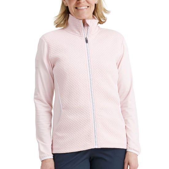 Picture of Abacus Ladies Scramble Full Zip Golf Fleece - In Blossom Pink