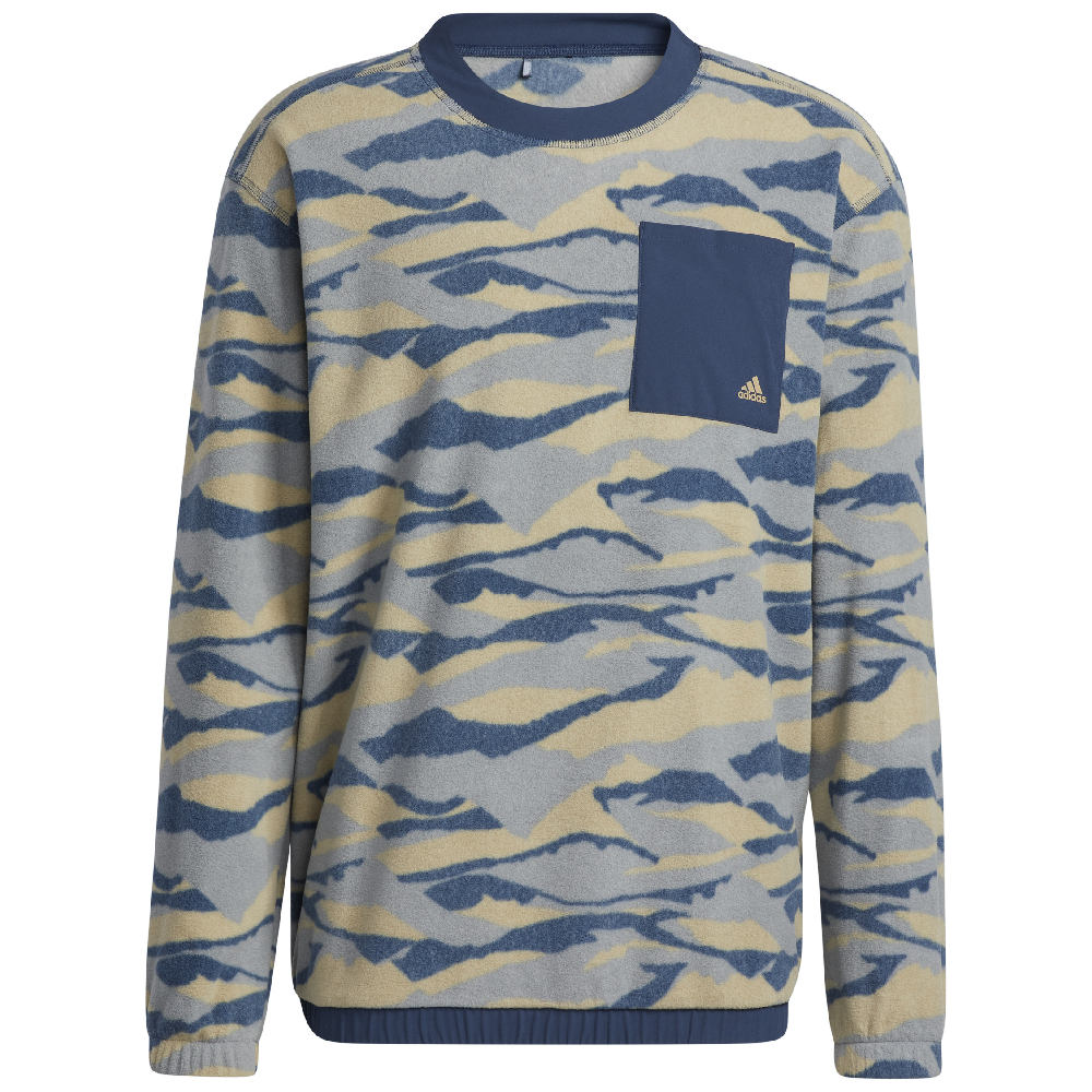 adidas Men's Texture-Print Crew Golf Sweatshirt