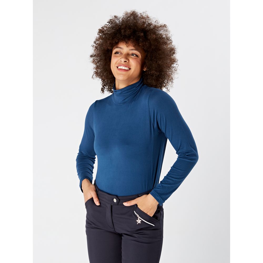 Swing Out Sister Ladies Chamomile Roll Neck in Lapis Blue