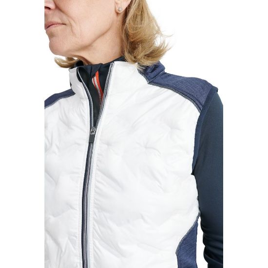 Picture of Abacus Ladies Elgin Hybrid Vest in White/Navy