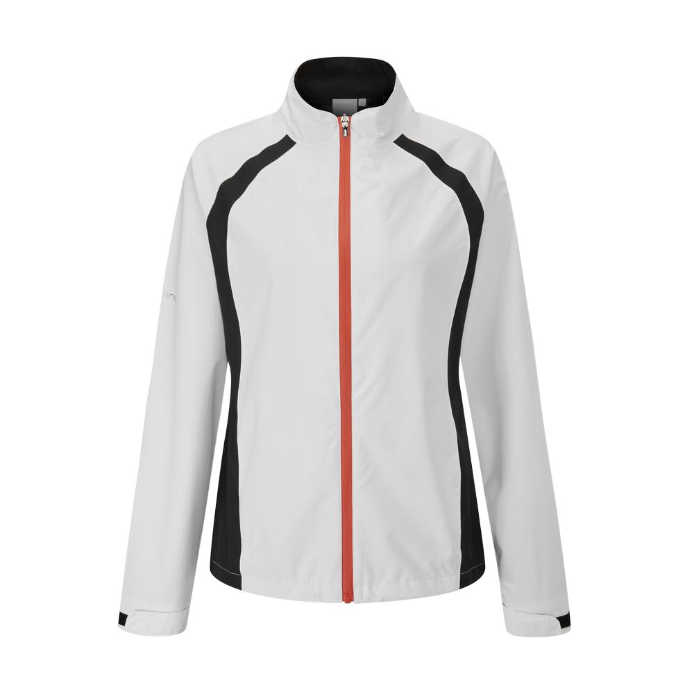 PING Ladies Freda Waterproof Golf Jacket in White/Black