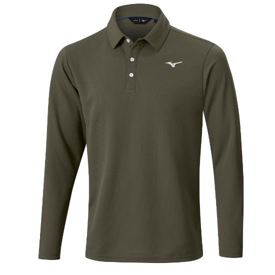 Picture of Mizuno Men's Breath Thermo Winter Long Sleeve Golf Polo Shirt