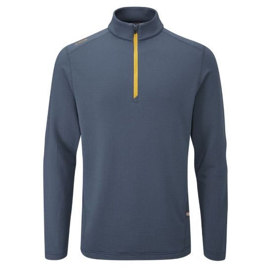 PING Men's Edwin 1/4 Zip Grey Golf Midlayer Front View