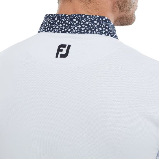 Picture of FootJoy Men's Tossed Tulips Trim Golf Polo Shirt