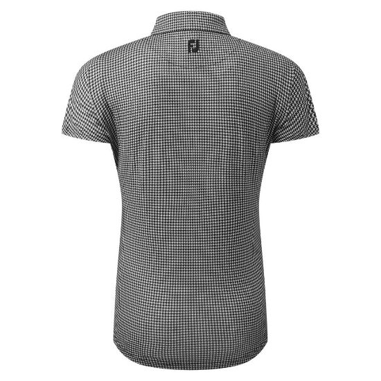 Picture of FootJoy Ladies Cap Sleeve Houndstooth Print Golf Polo Shirt