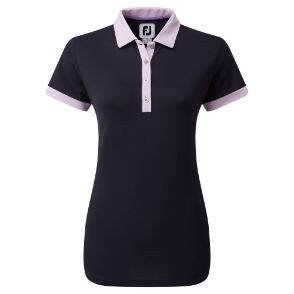 Picture of FootJoy Ladies Colour Block Pique Golf Polo Shirt